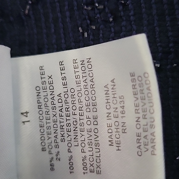 Nanette Kids Navy Blue & Gold Ruffle Tier Dress - Picture 5 of 6